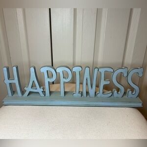 "Happiness" Wooden Home Decor Sign Art